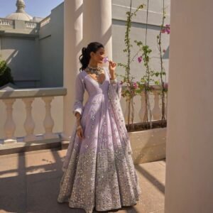 Viscose Georgette Embroidery with Net Dupatta