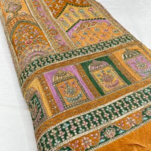 Sequence And Embroidery on Pure Crepe Fabric