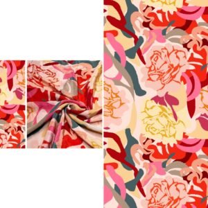 Custom Digital bold flower pink and red