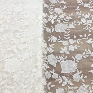 Introducing the New Collection: Nylon Organza 54" Panna Full Heavy Embroidery