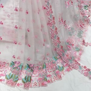 Elegant Daman on Organza Big Width Fabric with Organza Dupatta